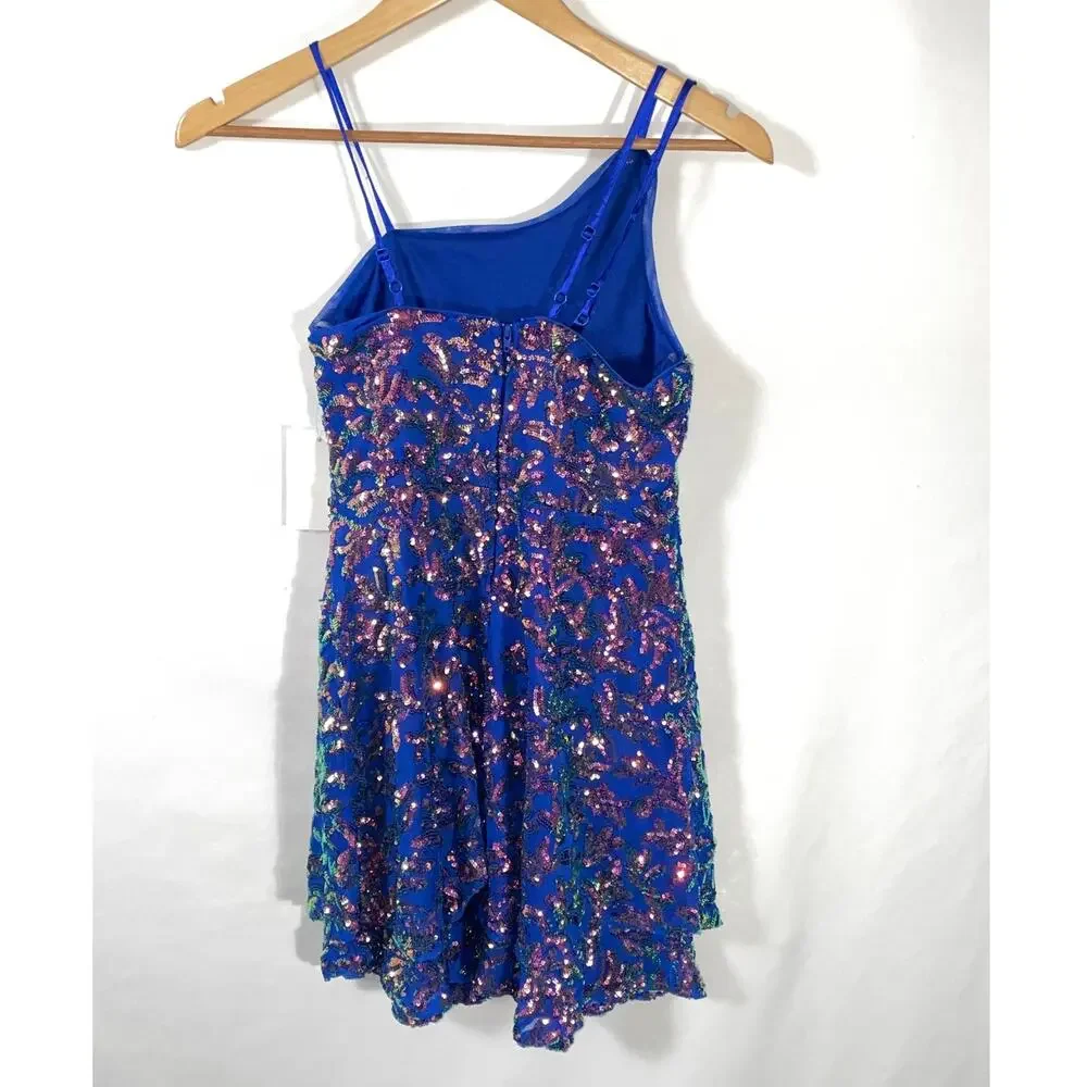 NWT LOVE, NICKIE LEW Sequin Asymmetric Party / Performance Dress - Girl' Size 12